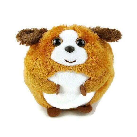 Ty Beanie Ballz Bandit 5" Plush Brown White Round Dog Stuffed Animal Toy 2011 - Picture 1 of 8
